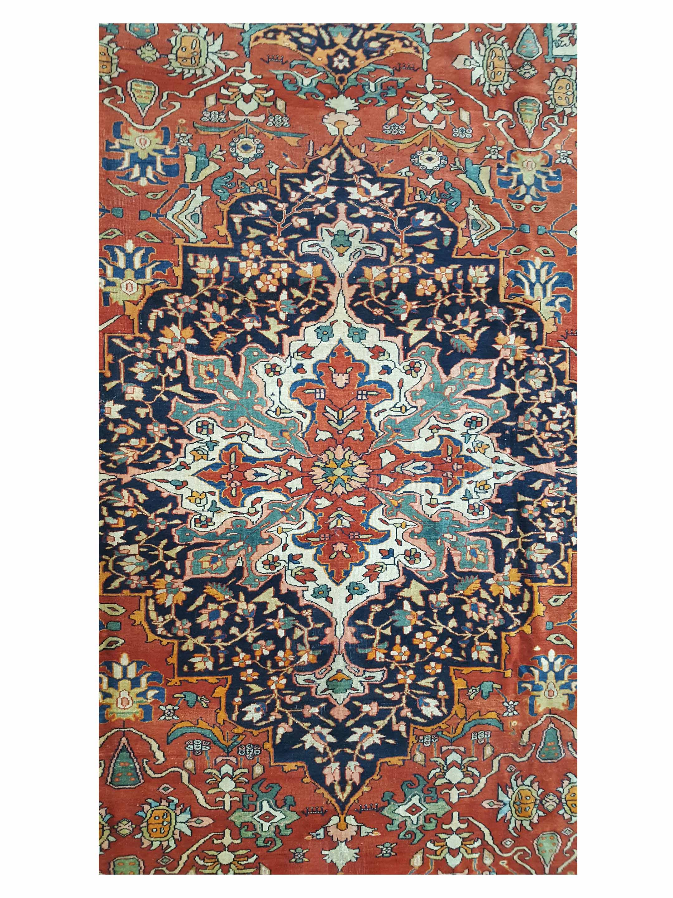 Antique Sarouk Farahan Rust 9x12 - Image 5 of 5