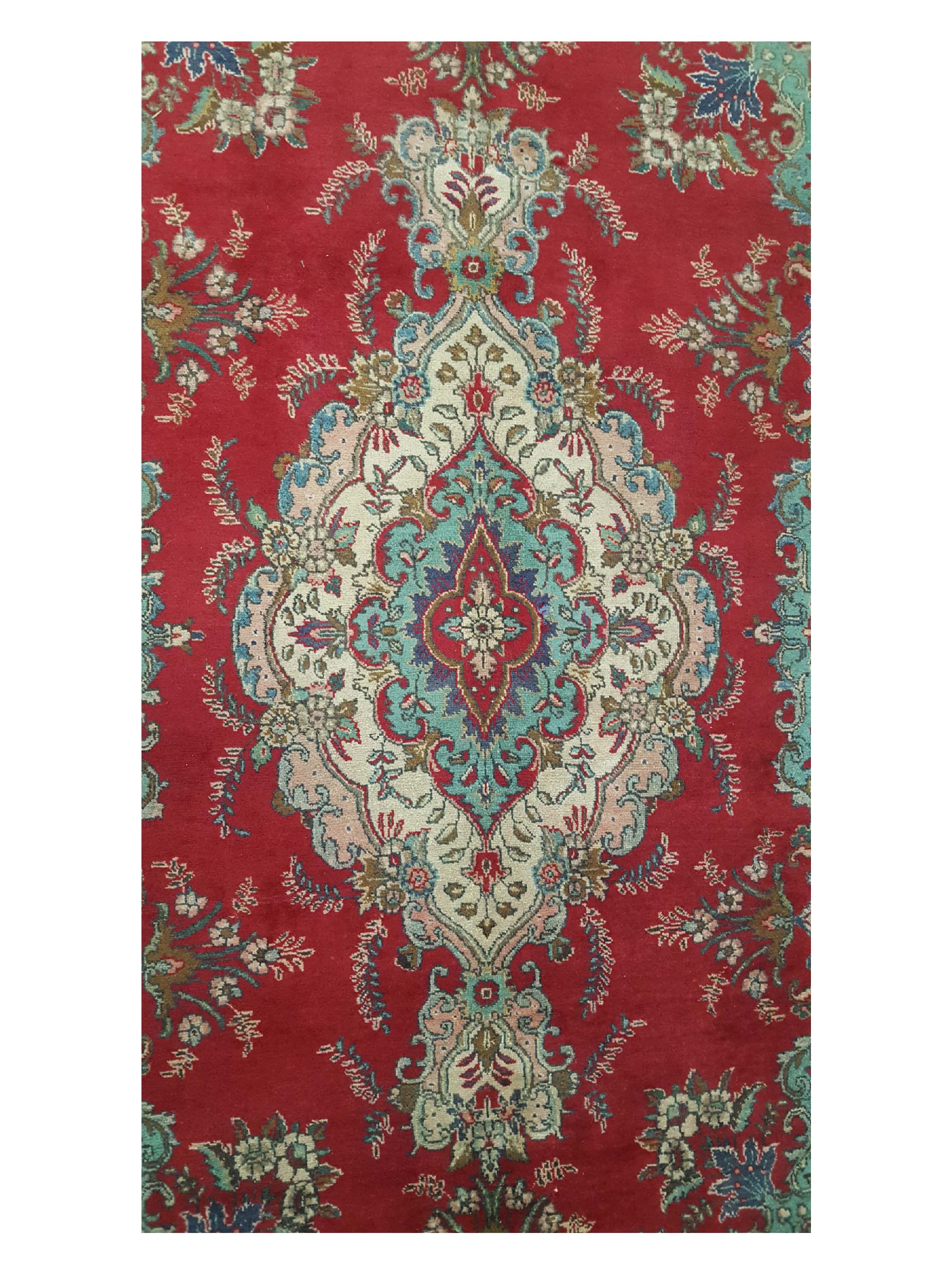 Tabriz Hand Knotted Red 7x10 - Image 5 of 6