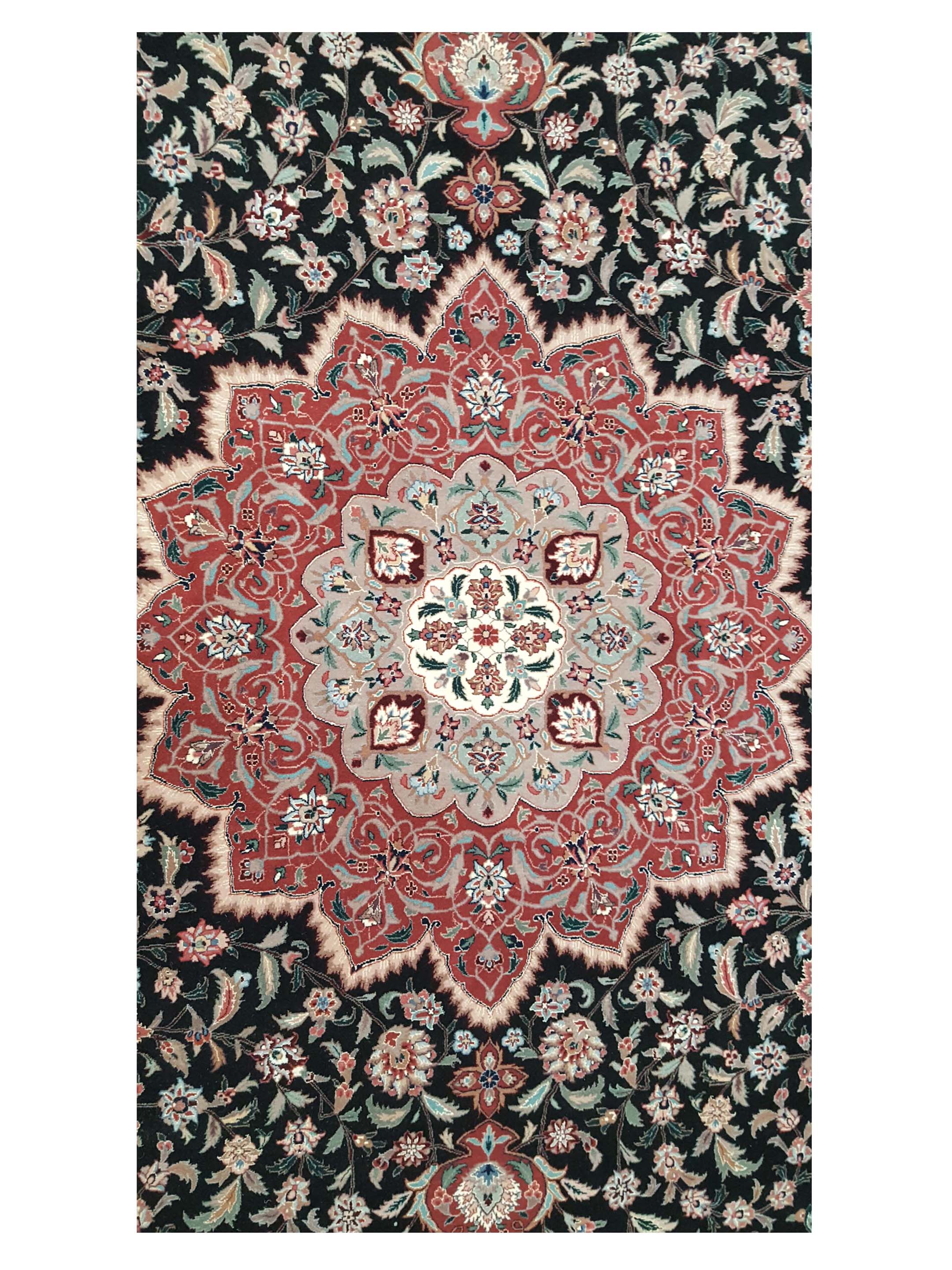 Tabriz-Ch Hand Knotted Black 11x15 - Image 5 of 6