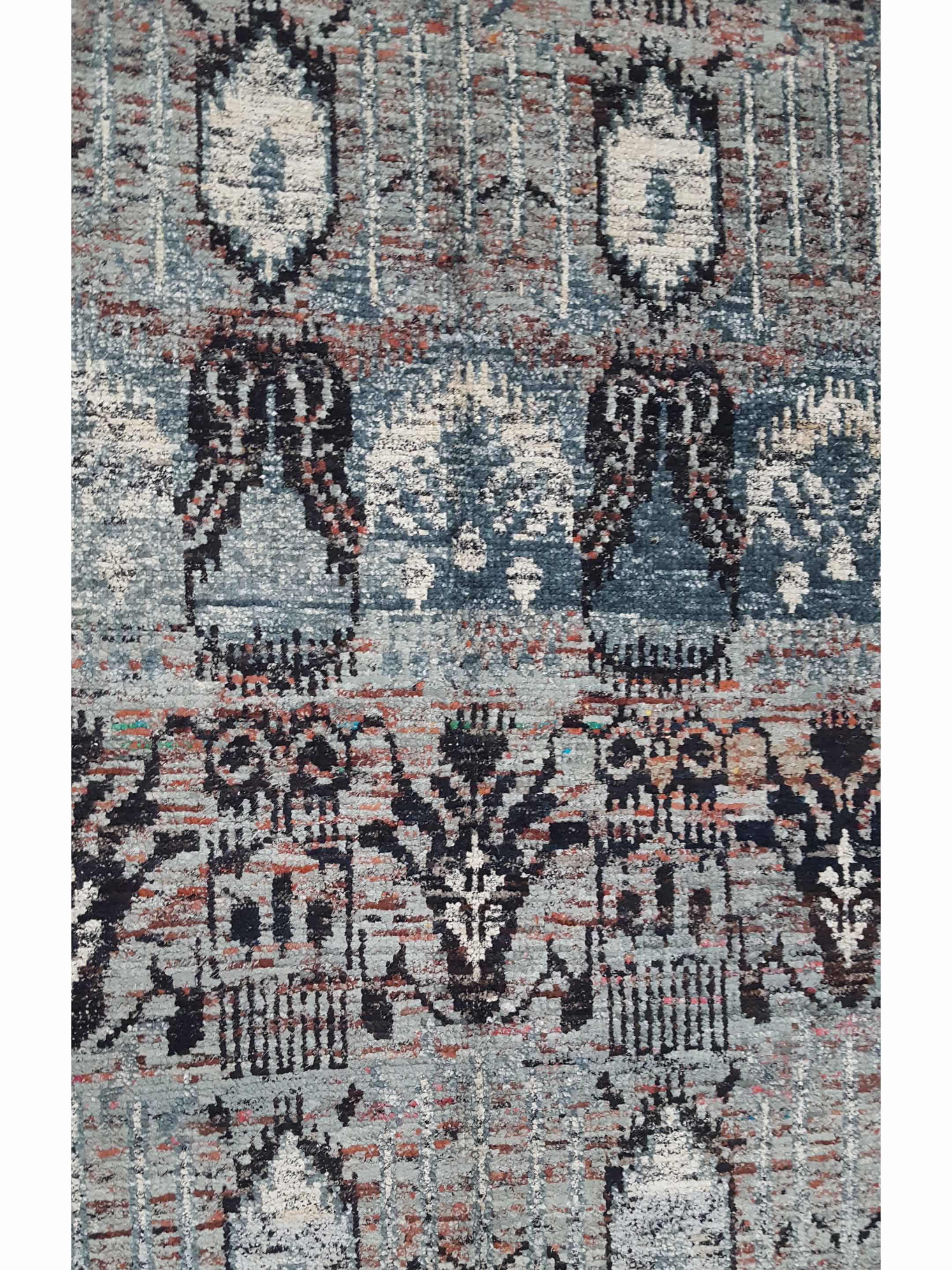 Sari Silk Hand Knotted Silver 6x9 - Image 5 of 6
