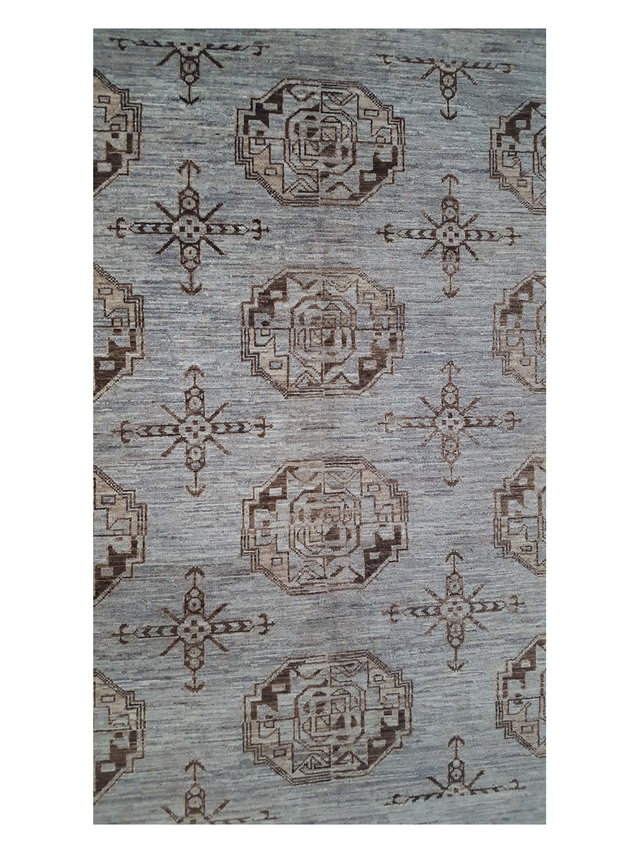 Tekke Hand Knotted Grey 6x6 - Image 4 of 5