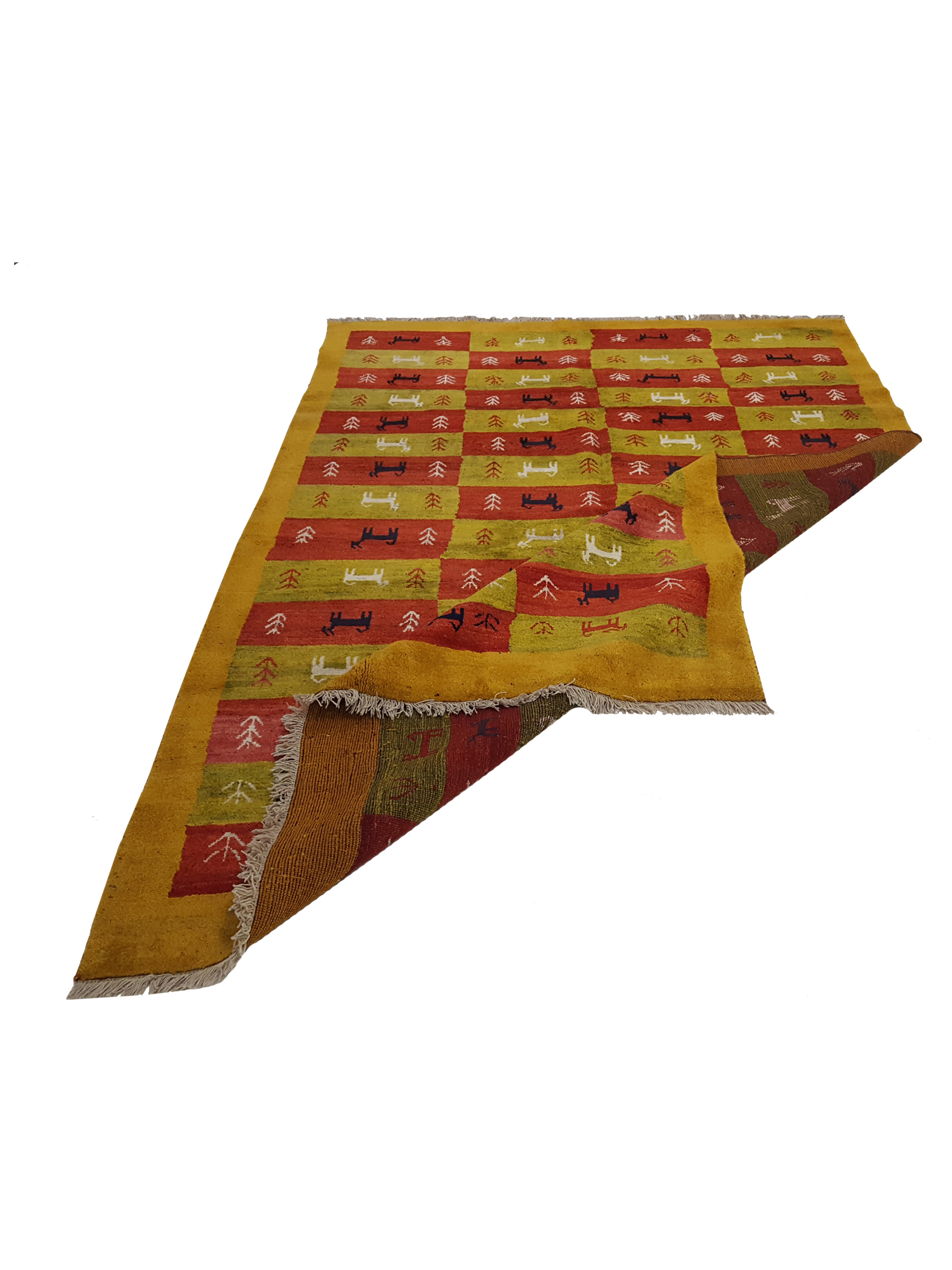 Gabbeh Hand Knotted Green 6x9 - Image 3 of 6