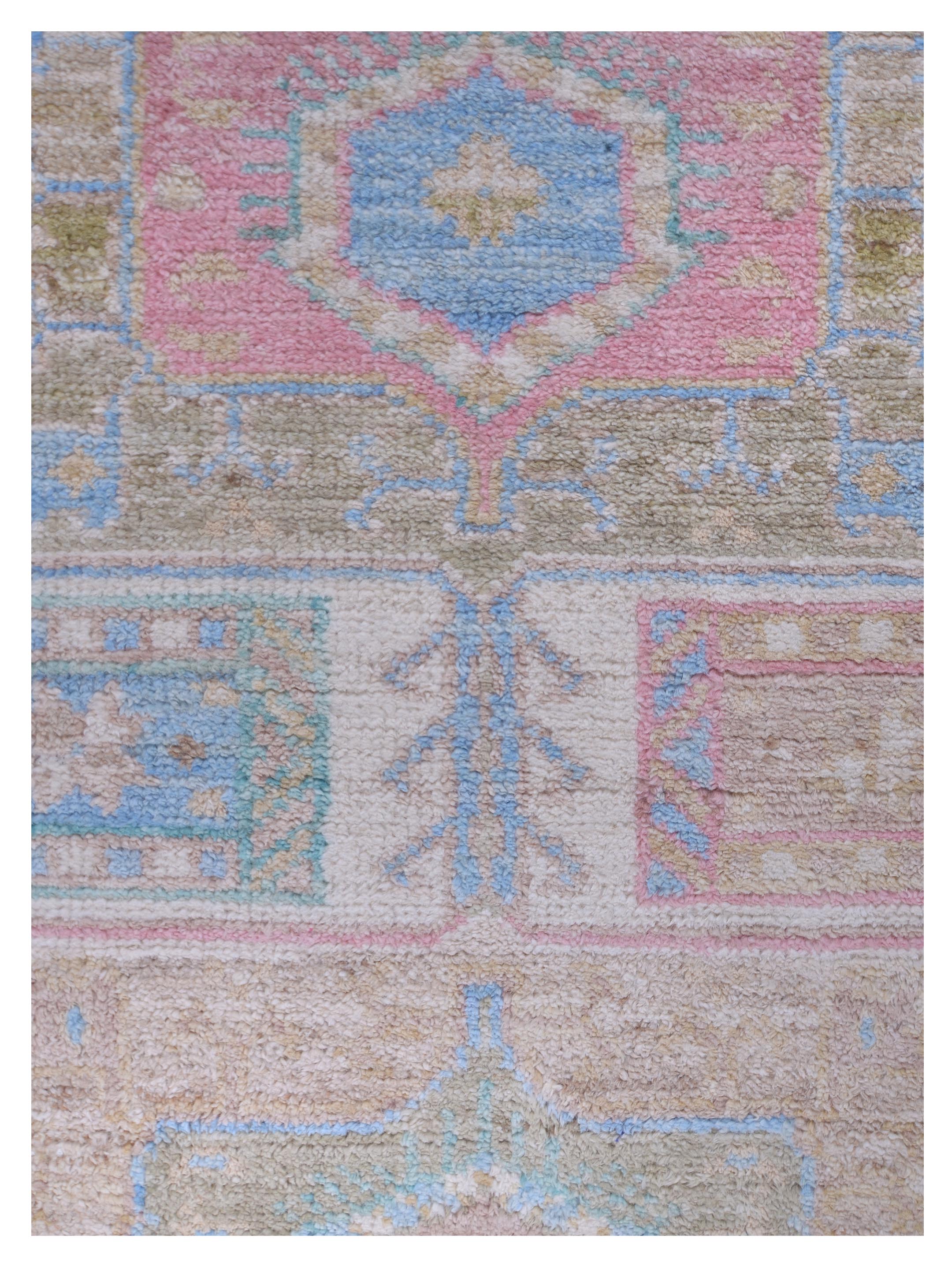 Ushak Wool Weft Hand Knotted Ivory 2x8 - Image 4 of 5