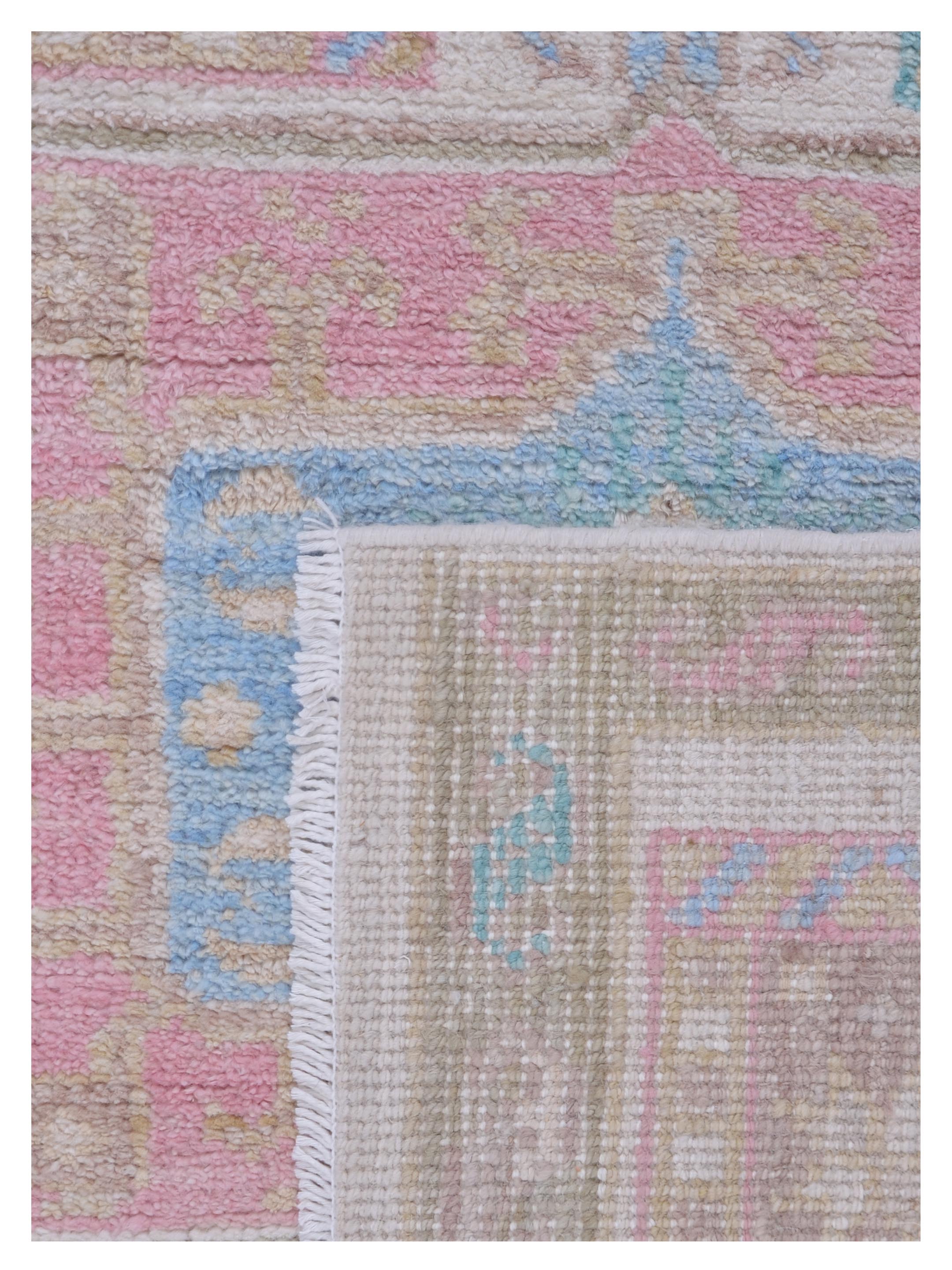 Ushak Wool Weft Hand Knotted Ivory 2x8 - Image 5 of 5